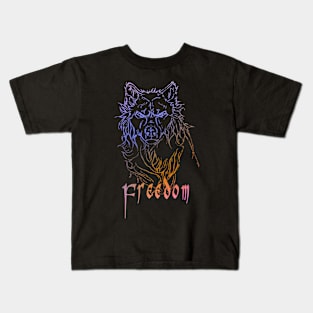 Wolf in Freedom Kids T-Shirt